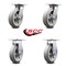 Service Caster 8 Inch Thermoplastic Caster Set with Roller Bearings 2 Swivel 2 Rigid SCC SCC-35S820-TPRRF-2-R-2 - alternate 5